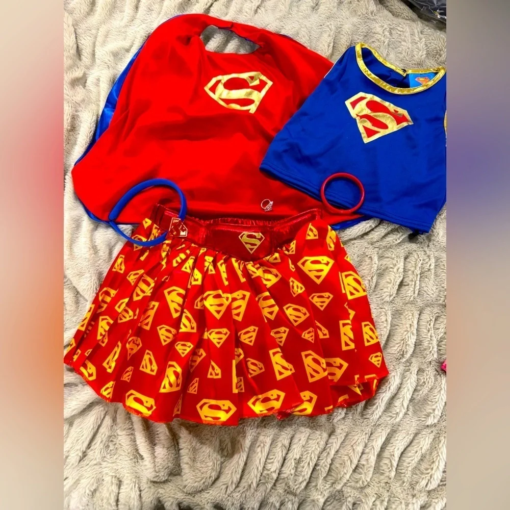 Supergirl Costume Set for Girls (Includes Cape, Skirt, Ring, and Bracelets) NWOT
